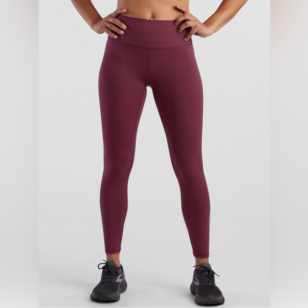 Prana‎ Pillar Leggings Pants Solid Print Yoga Athleisure Compression burgundy xs